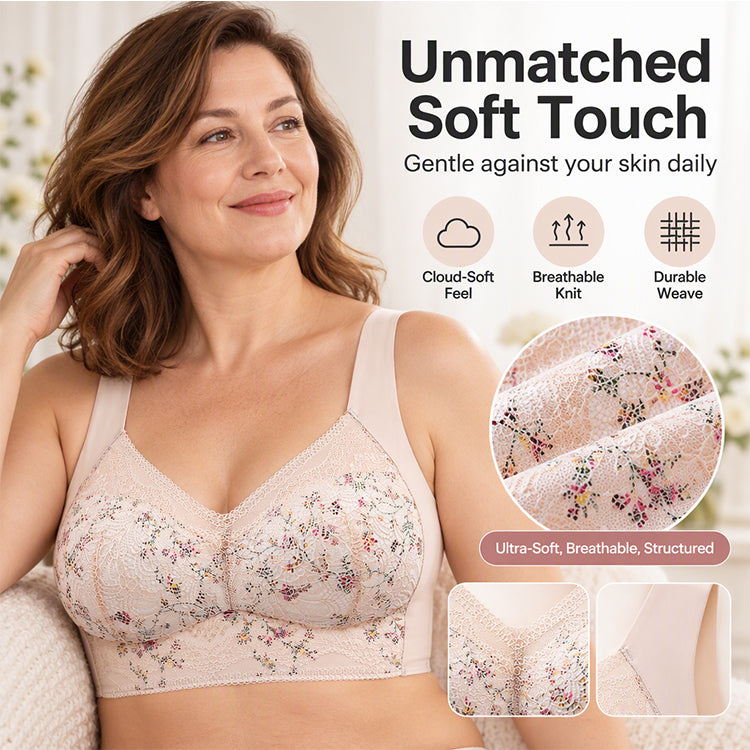 Floral lace bra texture