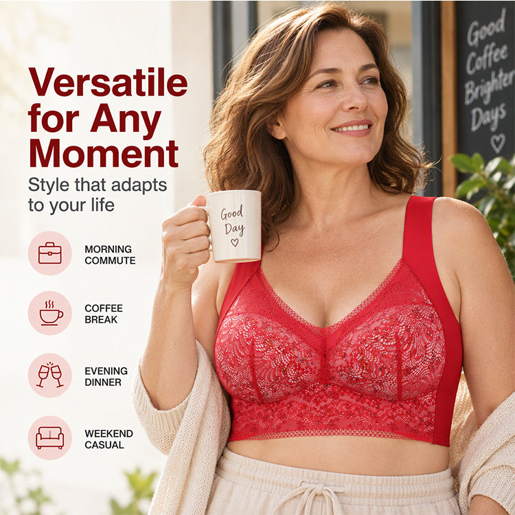Everyday floral lace support bra