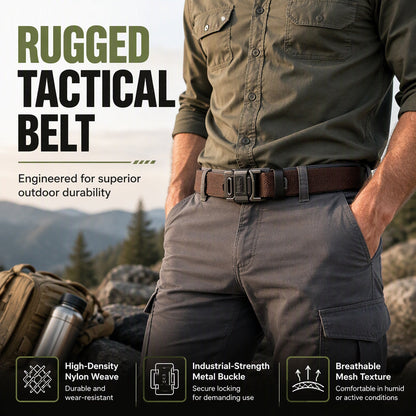 🎁✨ 50% OFF 💥Last Day Sale 💥Rugged Outdoor Woven Tactical Belt with Metal Buckle