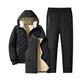🌸 50% OFF ❄️🧥 Men's Winter Hooded Padded Jacket and Pants Set ✨ warm padded filling, hooded coat + trousers, 2-piece winter outfit set