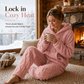 🔥 54% OFF 💗 Women's Ultra-Soft Fuzzy Cable Knit Hoodie & Joggers Set – Cosy Winter 2-Piece Loungewear!