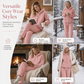 🔥 54% OFF 💗 Women's Ultra-Soft Fuzzy Cable Knit Hoodie & Joggers Set – Cosy Winter 2-Piece Loungewear!