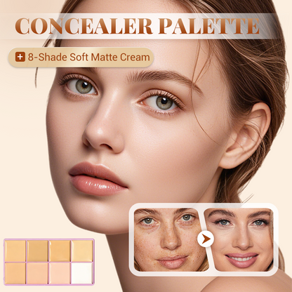 🎨 50% OFF – 8-Shade Soft Matte Cream Concealer Palette | Blendable Colour-Correcting Face Palette