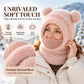 🧸 50% OFF ❄️ Women's 3-in-1 Teddy Fleece Winter Hood – Hat, Scarf & Face Cover in One