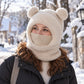 🧸 50% OFF ❄️ Women's 3-in-1 Teddy Fleece Winter Hood – Hat, Scarf & Face Cover in One