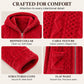 🧸 50% OFF ✨ Women's Plush Cable-Knit Lounge Set – Zip-Up Hooded Jacket & Matching Trousers
