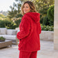 🧸 50% OFF ✨ Women's Plush Cable-Knit Lounge Set – Zip-Up Hooded Jacket & Matching Trousers