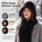 🧣 50% OFF ❄️ Women's 2-in-1 Thermal Knit Hooded Scarf – Cosy Winter Hat & Scarf Combo