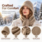 🧣 50% OFF ❄️ Women's 2-in-1 Thermal Knit Hooded Scarf – Cosy Winter Hat & Scarf Combo