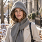 🧣 50% OFF ❄️ Women's 2-in-1 Thermal Knit Hooded Scarf – Cosy Winter Hat & Scarf Combo