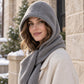 🧣 50% OFF ❄️ Women's 2-in-1 Thermal Knit Hooded Scarf – Cosy Winter Hat & Scarf Combo