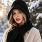 🧣 50% OFF ❄️ Women's 2-in-1 Thermal Knit Hooded Scarf – Cosy Winter Hat & Scarf Combo