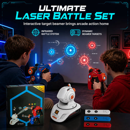 🎯 CHRISTMAS GIFT DEAL 50% OFF!🎅Kids Infrared Laser Battle Toy Gun Set with 2 Mini Pistols and 1 Projector featuring Sound and Light